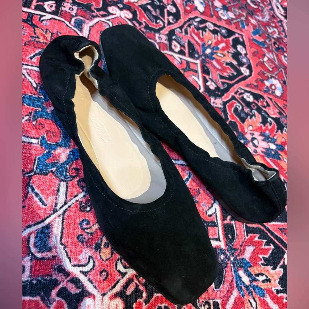J. CREW Women's Black Suede Ballet Flats